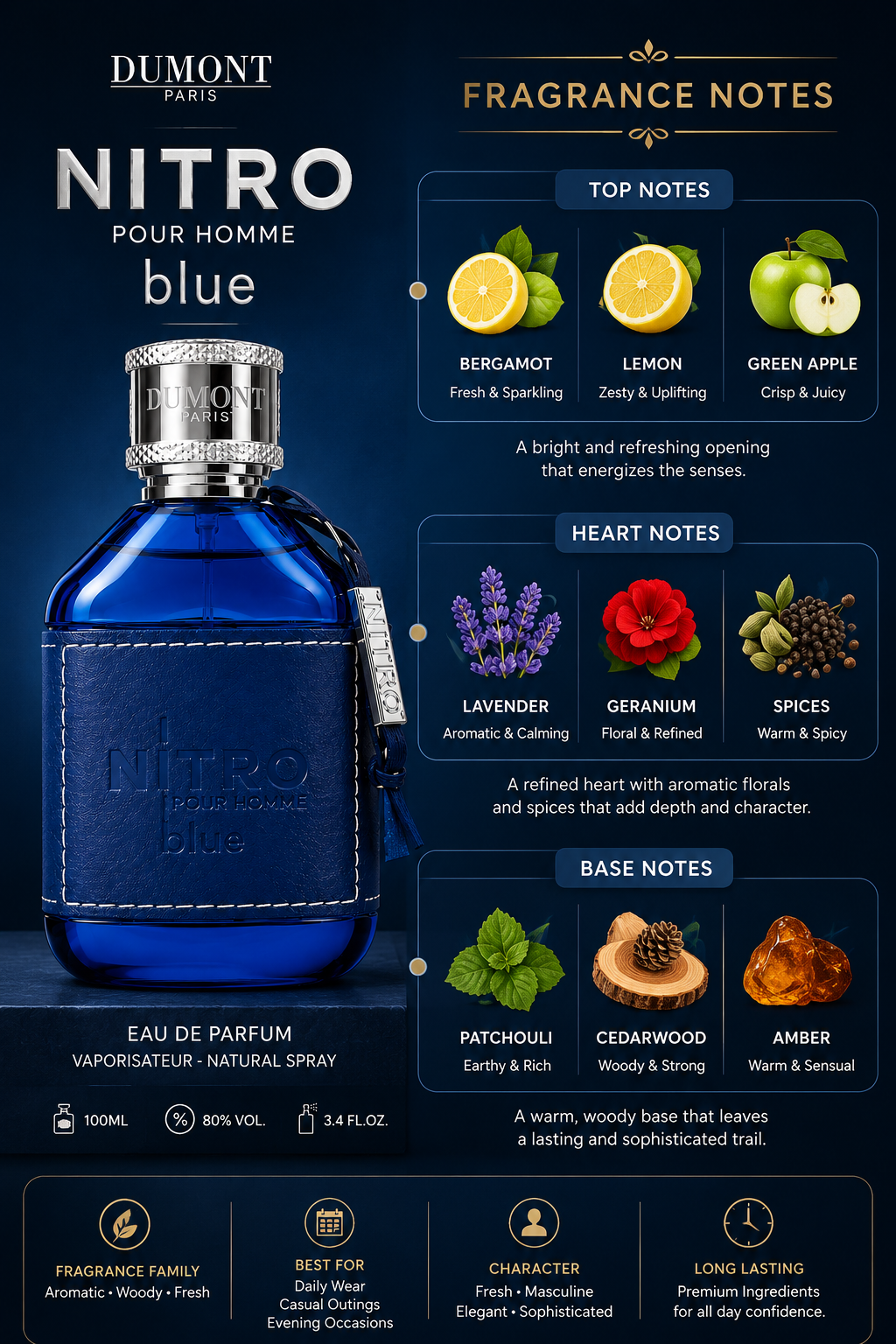 Dumont Nitro Pour Homme Blue - Image 4